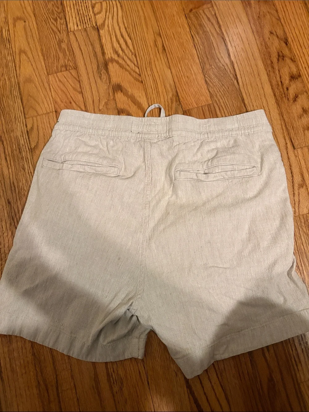 Abercrombie & Fitch Light Tan Linen-Blend Bermuda Shorts